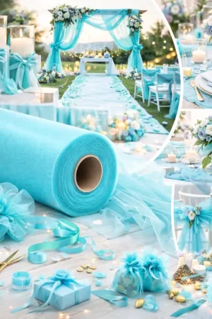 Acheter En Ligne Rouleau de tulle souple 150cm x 25m turquoise