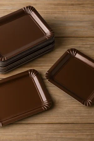 Prix Bas Plateau en carton Chocolat 24 x 33 cm x 5 pièces