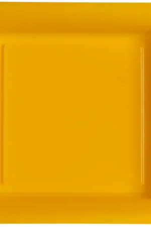 Prix Réduit Assiette carrée plastique Orange Mandarine Réutilisable 23cm x12