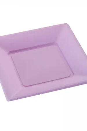 Nouvelle Collection Assiette carrée plastique Parme Réutilisable 23cm x12