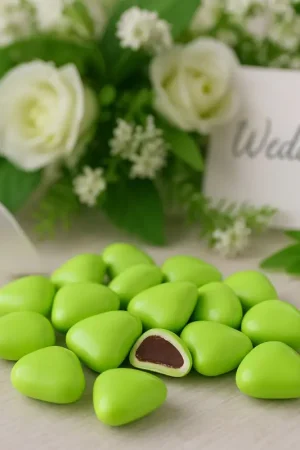 Populaire Dragées Coeur Chocolat Vert Pomme 500 gr