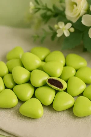 Produit De Marque Dragées Coeur Chocolat Vert Anis 500 gr