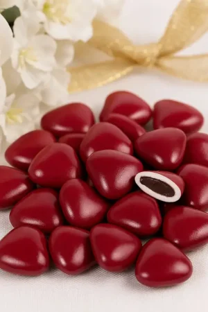 Dragées Coeur Chocolat Bordeaux 500 gr Petit Prix