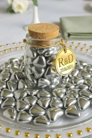 Dragées Coeur Chocolat Argent 500 gr Populaire