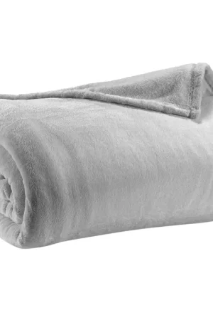 Couverture polaire 220x240 cm Gris clair Authentique
