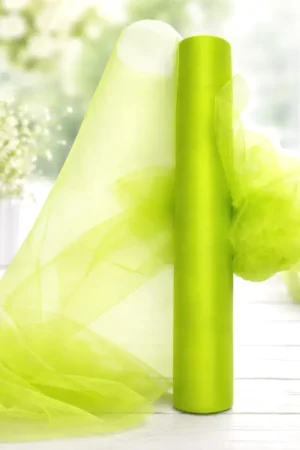 Rouleau de tulle Mariage Vert Anis 50 cm x 9 mètres Commander Vite