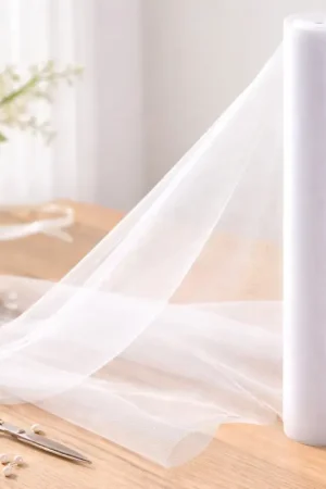 Seulement Aujourd'hui Rouleau de tulle Blanc 50 cm x 9 mètres