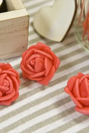 6 Roses Autocollante Rouge Pas Cher