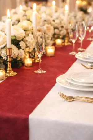 Chemin de table en tissu intissé Bordeaux 30cm x 10m Meilleur Choix