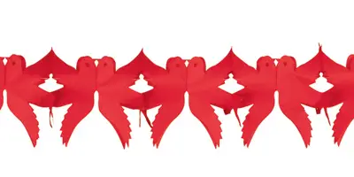 Seulement Aujourd'hui Guirlande Colombes à suspendre Rouge