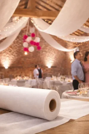 Tenture mariage Blanc 12m x 80cm pas cher Prix Promo