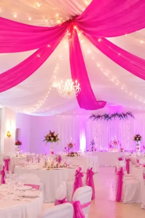 Tenture mariage Fuchsia 12 mètres Expédition Rapide
