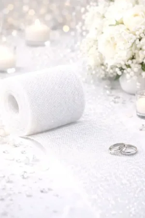 Offre Du Jour Rouleau de tulle pailleté Blanc