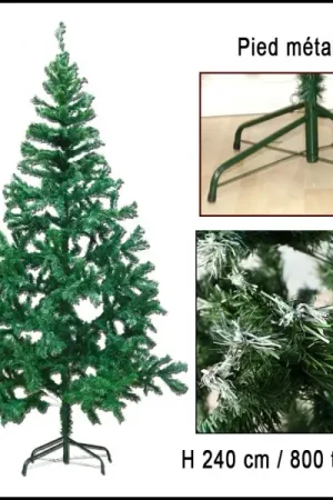 Usine Directe Sapin artificiel vert neige 240cm 800 têtes