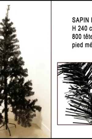 Bon Plan Sapin artificiel noir 240cm 800 têtes