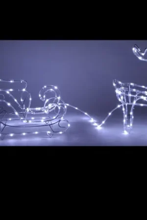 Silhouette lumineuse renne avec traineau 200 LED Authentique