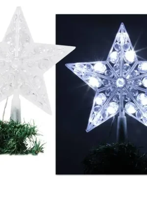 Cimier de sapin de Noel Etoile 20 LED Blanches Meilleur Choix