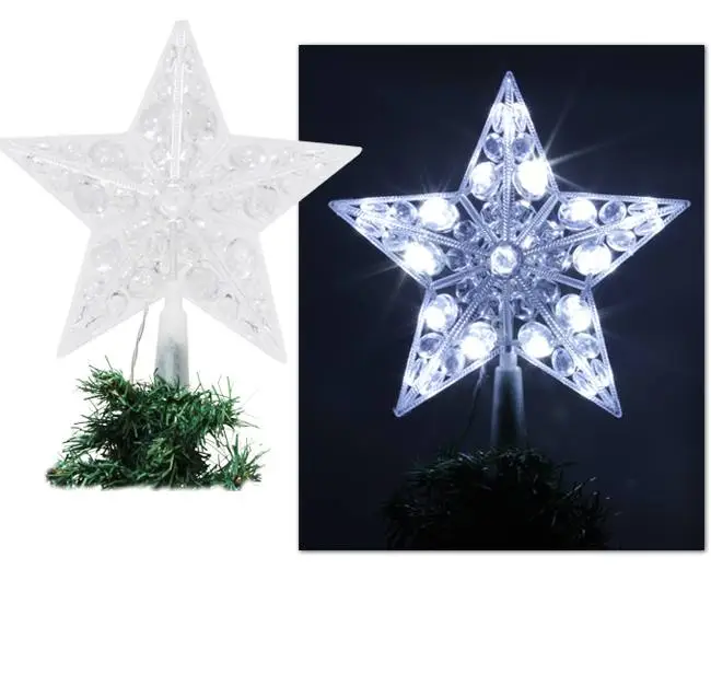 Cimier de sapin de Noel Etoile 20 LED Blanches Meilleur Choix