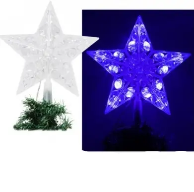 Cimier de sapin lumineux étoile LED 20 LED Bleues Produit De Marque