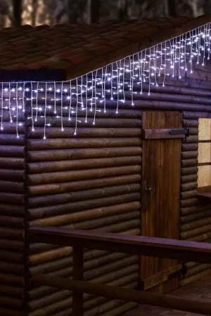 Guirlande lumineuse stalactite exterieur 360 LED Blanc Livraison Express