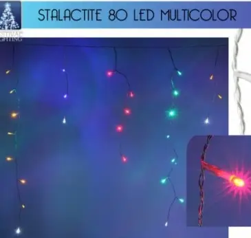 Commander Vite Guirlande lumineuse stalactite 80 LED Multicolore