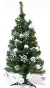 Dernière Chance Sapin de noel artificiel vert décoré argent