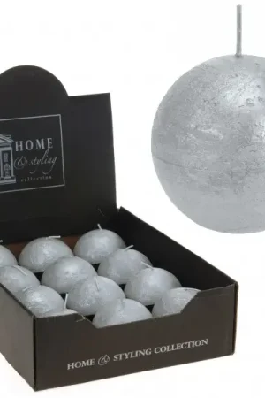 Bougie mariage boule Argent 6cm x 10 pièces Meilleur Prix