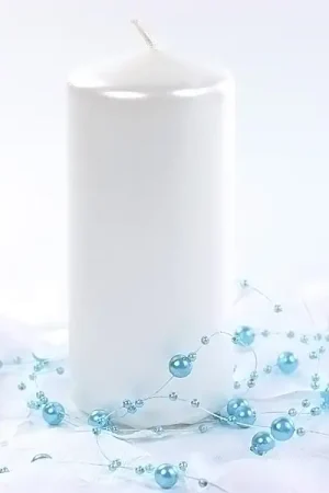Produit De Marque Bougie cylindrique Blanc Nacré 12cm x 6 pièces