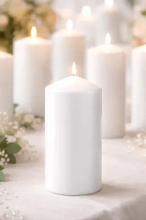 Bougie cylindrique Blanche 12cm x 6 pièces Seulement Aujourd'hui