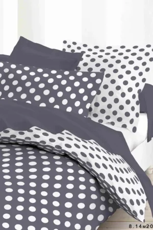 Super Prix Housse de couette à pois Gris 240x260cm 100% coton