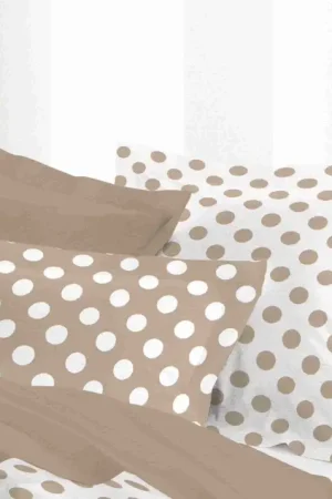 Produit De Marque Taie d'oreiller volant à pois Mastic 75x75cm 100% coton