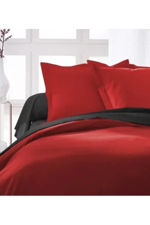 Commander Maintenant Housse de couette 140x200cm Rouge 100% coton