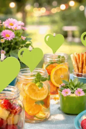 Top Vente Coeur métal sur pince Vert anis x4
