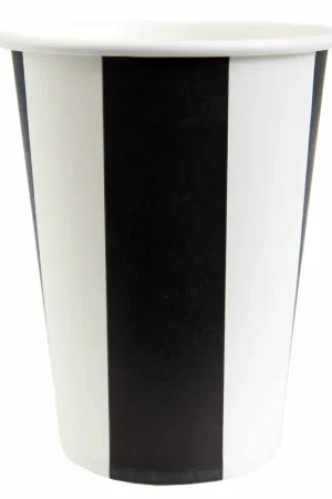 Gobelet carton rayé Noir X10 Marque