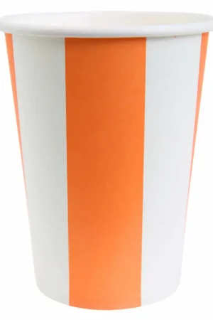 Meilleure Vente Gobelet carton rayé Orange X10