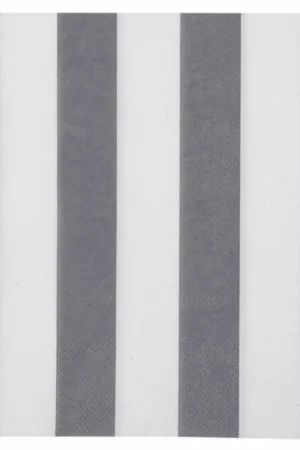 Prix Promo Serviette en papier rayé Argent X20