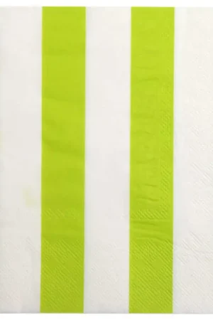 Expédition Rapide Serviette en papier Vert anis à rayures X20