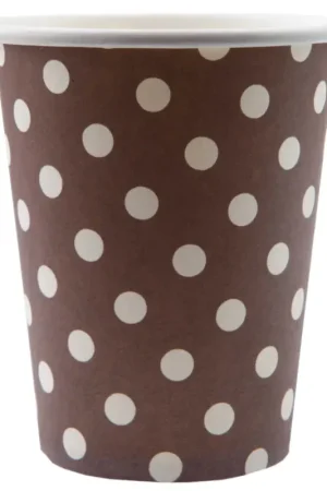 Gobelet carton Chocolat à pois X10 Prix Réduit