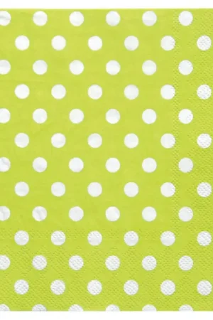 Serviette en papier Vert anis à pois X20 Authentique