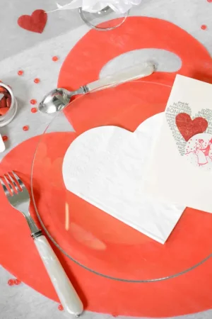 Bon Marché Serviette en papier coeur BlancX20