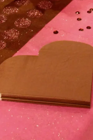 Authentique Serviette en papier coeur Chocolat X20