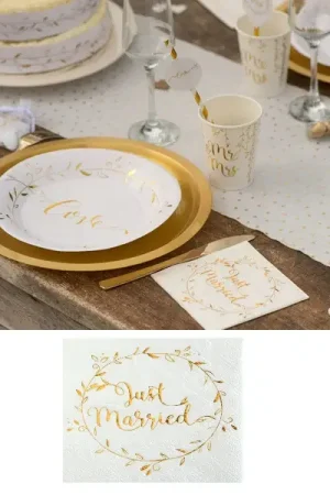 Super Prix Serviette en papier Just Married Blanche X20