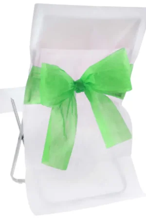 Satisfait Ou Remboursé Housse de chaise blanche avec noeud Vert anis X10