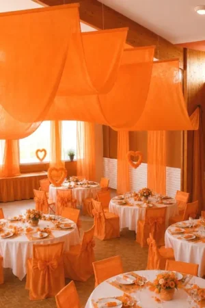 Retour Gratuit Tenture mariage Orange 12 mètres