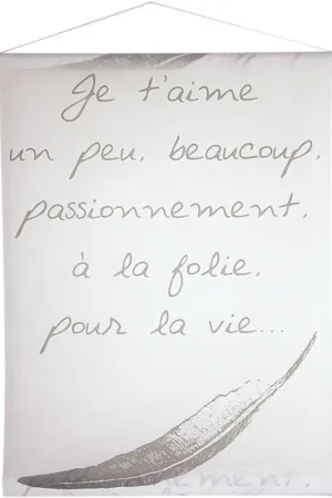 Tenture de salle blanche je t'aime Acheter En Ligne