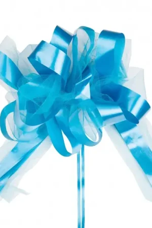 Noeud en tulle Turquoise 50cm x2 Remise