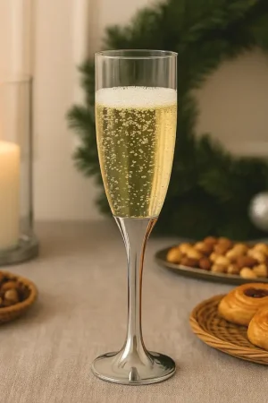 Flûte à champagne plastique Argent Chrome 12 cl x 20 pièces Offre Limitée