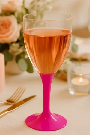 Commander Maintenant Verre à vin plastique Fuchsia x 20