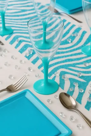 Commande En Gros Verre à vin plastique Turquoise x 20