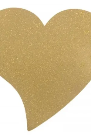 Prix Réduit Set de table coeur pailleté Or x2